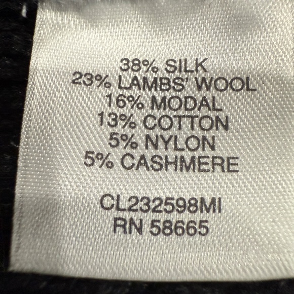 Classiques Entier Cardigan Sweater Y2K Black Cashmere Silk Wool Knit Shawl Med - Picture 7 of 7